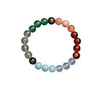 JQQJZLC Fengshui Cinque Elementi Braccialetti Perline per Donne, Braccialetti di Cristallo Pietre Naturali per Fortuna, Braccialetto Elastico per la Meditazione Rilascio dell'equilibrio emotivo a