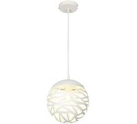 JQQJZLC Ferro da stiro battuto Minimalista Sospensione delle luci E26/E27 Cena isola di cucina moderna isola di Lampadario Hollow Bianco luci della stanza su tavolo a soffitto di altezza regolabile