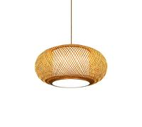 JQQJZLC Forma cilindrica Giapponese a Forma di Latte in bambù a Ciondolo a Ciondolo Doppio Paralume di Carta Rattan lampadario a Mano in Tessuto a Mano in Stile Sud -EST Asiatico Stile Semplice