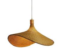 JQQJZLC Forma di Cappello di Paglia Bamboo soffitto lampadario Fatti a Mano in Vimini Fatti la Lampada del soffitto Moderno per Decorazioni per la casa Creativa per la Camera da Studio di Studio di