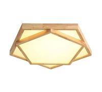JQQJZLC Geometria Creativa Lampada da Letto lampadario in Legno Solido Lampada da soffitto a soffitto Nordico Soggiorno personalità Giapponese Camera a LED lampade e Lanterne Vite Interessante (42 cm