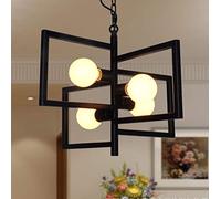 JQQJZLC Geometria Irregolare Attribuitura della Luce per la Cucina Camera da Letto lampadario a Catena in Metallo in bulbo e 27 Barra di Illuminazione Creativa Vintage luminosità l