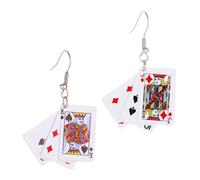 JQQJZLC Gioielli 1 Paio di Card di Poker per Donne Divertenti Che penzolano Un Unico Gioco D'Azzardo per Gioielli