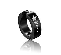 JQQJZLC Gioielli Donne Orecchini d'Argento, Orecchini a Cerchio Rotondo in Acciaio Inossidabile Titanio Inossidabile Star Farfalla Flame Drago Love Heart Punk Unisex Hiphop Hiphop Uomo Regali per