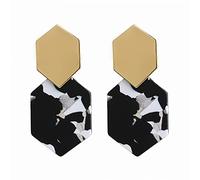 JQQJZLC Gioielli Donne Orecchini d'Argento, Orecchini a Goccia Rotonda Nera per Le Donne svuotano la Boemia della Corea di Grandi Orecchini di Grande affermazione Moderni gonifase della Moda