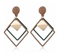 JQQJZLC Gioielli Donne Orecchini d'Argento, Orecchini a Goccia Rotonda Nera per Le Donne svuotano la Boemia della Corea di Grandi Orecchini di Grande affermazione Moderni gonifase della Moda