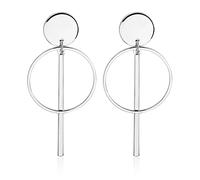 JQQJZLC Gioielli Donne Orecchini d'Argento, Orecchini a Goccia Rotonda Nera per Le Donne svuotano la Boemia della Corea di Grandi Orecchini di Grande affermazione Moderni gonifase della Moda