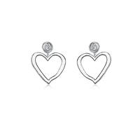 JQQJZLC Gioielli Donne Orecchini d'Argento, Romantico Cuore Carino Acrilico Smalto Donne Orecchini per Far Cadere Le Ore di Compleanno della Festa Femminile Birthday Birthday Gioielle