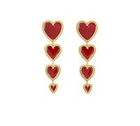 JQQJZLC Gioielli Donne Orecchini d'Argento, Romantico Cuore Carino Acrilico Smalto Donne Orecchini per Far Cadere Le Ore di Compleanno della Festa Femminile Birthday Birthday Gioielle