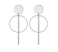 JQQJZLC Gioielli Donne Orecchini d'Argento, Simple Fashion Gold Color Geometric Big Round Orecchini per Donne Oreri d'orecchio Vintage Droping Femminile Regali di Gioielli per Fidanzata,