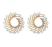JQQJZLC Gioielli per Donne Big Round Stud per Donne a 10 Colori Crystal Luxury Crystal Accessori per Le Vacanze Hyperbole Gioielli da Donna
