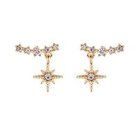 JQQJZLC Gioielli per Donne Orecchini d'Argento, Orecchini a Goccia di Monete Rotonde per Donne per Donne in Metallo Oro/Argento in Metallo Europeo di Gioielli Europei Gioielletti Domina