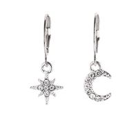 JQQJZLC Gioielli per Donne Orecchini d'Argento, Orecchini a Goccia di Monete Rotonde per Donne per Donne in Metallo Oro/Argento in Metallo Europeo di Gioielli Europei Gioielletti Domina