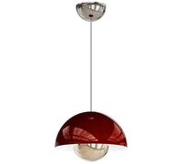 JQQJZLC Globe Dome a Ciondolo Leggero Nordico Moderno Moderno a Sospensione del soffitto Cucina Leggera Isola Regolabile in Metallo Rossa Palla Piccola lampadario Cromo per Sala da Pranzo barretta