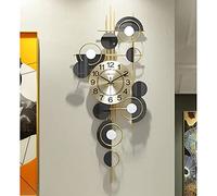 JQQJZLC Grandi orologi da parete rotondi in metallo, arte 3D, silenzioso, senza ticchettio, orologio da parete per camera da letto, ufficio, corridoio, orologio da parete per soggiorno, oro, 38 x 91