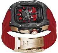 JQQJZLC Kit MOD BAND MOD CASO DI METATURA DI METATURA DI FIBRIO DI FIBURIO DI FIBERO , per Ultra 2 49 mm , cinghia di orologio a fluorobber con accessori di sostituzione della fibbia pieghevole
