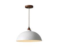 JQQJZLC Lampada a Ciondolo a Testa Singola lampadario in Legno Arte lampadario Giapponese Lighting retrò apparecchio in Metallo Bianco lampione Regolabile appesa e27 Luci Decorative di Base per