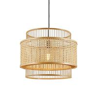JQQJZLC Lampada a Ciondolo in bambù Lampada investosa a Mano su soffitto lampadario retrò in Stile Giapponese soffitto Cesto Cesto a Sospensione Luce ascenso