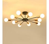 JQQJZLC Lampada a soffitto Moderna a Filo a Filo Lampada a 10 luci di Sputnik Lampada Industriale a soffitto Industriale, luci Vintage a metà del secolo Vicino al Soggiorno Ristorante Camera da Letto