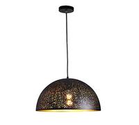 JQQJZLC Lampada a sospensione americana retrò E27 con lampadario a soffitto in ferro nero lampada a sospensione in vetroceramica a metà crack gocce regolabili adatte per isola cucina, camera da letto