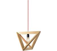 JQQJZLC Lampada a Sospensione in Legno Moderno in Stile Nordico, Lampada appesa al Paralume Geometrica Creativa, lampadari e14 a Corda Regolabile, per Il Ristorante per Isola da Cucina Camera da