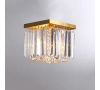 JQQJZLC Lampada Crystal Semi Flush Mount Light, Rame Piccolo lampadario Aitura del soffitto Lampade per corridoio per Sala da Pranzo Squala Balcone Camera da Letto del corridoio (Rotondo)