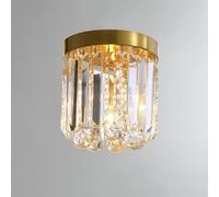 JQQJZLC Lampada Crystal Semi Flush Mount Light, Rame Piccolo lampadario Aitura del soffitto Lampade per corridoio per Sala da Pranzo Squala Balcone Camera da Letto del corridoio (Rotondo)