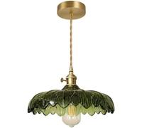 JQQJZLC Lampada del soffitto a soppalco di Vetro a Forma di Vetro a Forma di Petalo lampadario in Vetro in Ottone retrò lampadario a LED Nordico e27 a Sospensione da Letto a Sospensione Comodino