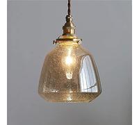 JQQJZLC Lampada per Lampadina a Sospensione in Ottone Isola da Cucina Attributo per Illuminazione a Sospensione, Seme Glass Glass Drop Cucil Lampada, lampade a Sospensione retrò per la Camera da