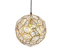 JQQJZLC Lampadari a LED, a Testa Singola, Lampada a Ciondolo sferico in Metallo Creativo, Altezza Regolabile, tonalità Cava