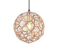 JQQJZLC Lampadari a LED, Testa Singola, Lampada a Sospensione sferica in Metallo Creativo, Altezza Regolabile, tonalità Cava