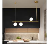 JQQJZLC Lampadario a soffitto a 3 luci a 3 luci in Ottone Spazzolato in Oro in Ottone con Il corridoio a Sospensione per la Camera da Letto per Il Soggiorno a tavola (3000k)
