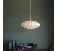 JQQJZLC Lampadario Bianco Seta a bozzola lampadario Post-Moderno Lanterna a Forma Piatta a Forma Piatta a Sospensione per la Sala da Pranzo Showroom Showroom Lampada a Sospensione Interessante