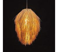JQQJZLC Lampadario da interni, lampada a sospensione a forma di pigna in bambù, lampada individuale in rattan, per ristorante, caffè semplice, lampadario da giardino, club per il tempo libero, lampada