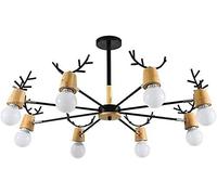 JQQJZLC Lampadario di novità molecolare di Corna, Illuminazione per Decorazioni per la Sala da Pranzo e Sala da Pranzo, bachelite-Nero, luci, Lampada Nera 10 Li