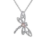 JQQJZLC lampadario Dragonfly Heart Cuore Catena Catena Cavalca Cavala placcata Rosa per Donne Gioielli fine Valentino Gift Light