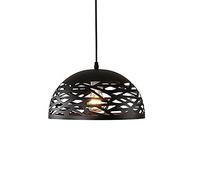 JQQJZLC Lampadario in ferro industriale retrò europeo E27 Vintage cavo semicircolare nero lampada a sospensione casa soggiorno corridoio bar villa decorativa plafoniera interessante