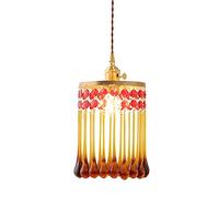 JQQJZLC Lampadario in vetro francese retrò, lampada a sospensione lusso soffitto in vetro di lusso, elegante camera da letto soggiorno sala da pranzo illuminazione E27