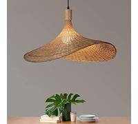 JQQJZLC Lampadario Intrecciato in bambù E27 lampadario Rattan Lampada Giapponese Sud -EST Asiatico Lampada a Goccia per Cappello Intrecciata Lampada intreccia