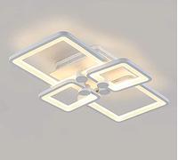 JQQJZLC Lampadario Lampada da soffitto Moderna Soggiorno, Moderno lampadario con Design a Cornice Rettangolare, Illuminazione Interna per Camera da Letto, Sala da Pranzo e Soggiorno 3000K-6500K (4