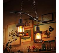JQQJZLC Lampadario - lampadario Industriale retrò, personalità Creativa lampade in Ferro battuto di Campagna Americano, fonte di Luce: Lampadina Edison, 55 * 12 cm Buon Materiale