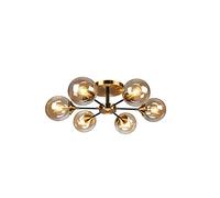 JQQJZLC Lampadario moderno sputnik d'arte, plafoniera molecolare plafoniera con sfera in vetro ombra luci a soffitto luci a soffitto lampadario per la casa, marrone, 6 luci (grigio 3