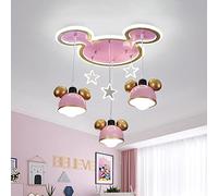 JQQJZLC Lampadario per interni, cartone animato creativo acrilico Mickey sospensione personalità lampadari lampada principessa con 3 luci in rosa per la cameretta dei bambini camera da letto della