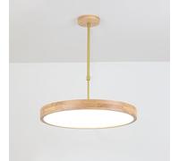 JQQJZLC Lampade a LED Rotonde in Legno Giapponese per Sala da Pranzo, lampadario Retrattile Illuminazione a Sospensione in Legno Ultra-Sottile con Paralume Acrilico