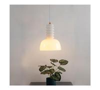 JQQJZLC Lampade a sospensione nordiche con tonalità di vetro al latte lampadario vintage per camera da letto sala da pranzo cucina isola E27 lampada da soffitto regolabile crema crema francese