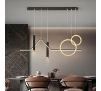 JQQJZLC Lampadella lineare a Ciondolo a Ciondolo di metà secolo per Sala da Pranzo Remote Control Dimmabile LED Long Strip Assicatore Lampada a Sospensione con Isola da Cucina a Fascio a Travi su