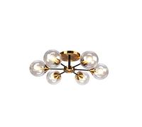 JQQJZLC Lampadella Moderna di Arte Sputnik, Lampada a soffitto molecolare a soffitto con luci soffitto a soffitto in Vetro Globo lampadario a soffitto lampadario Domestico, Marrone, 6 luci (Grigio 3