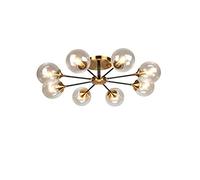 JQQJZLC Lampadella Moderna di Arte Sputnik, Lampada a soffitto molecolare a soffitto con luci soffitto a soffitto in Vetro Globo lampadario a soffitto lampadario Domestico, Marrone, 6 luci (Grigio 3