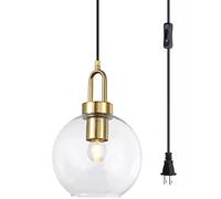 JQQJZLC Lampadini Moderni a Ciondolo a Globe Vintage Globe 1 Light Mid secolo Moderni lampade appesa a Una Lampada a Sospensione a soffitto Singolo Regolabile per la Cucina della Sala da Pranzo