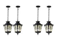 JQQJZLC Lanterna sospesa Esterna Vintage , Luce Esterna Esterna Esterna Esterna, con tonalità di Vetro seminata, lampadario Esterno Regolabile Il lampadario per Patio, Fattoria, Cortile Realizzato in